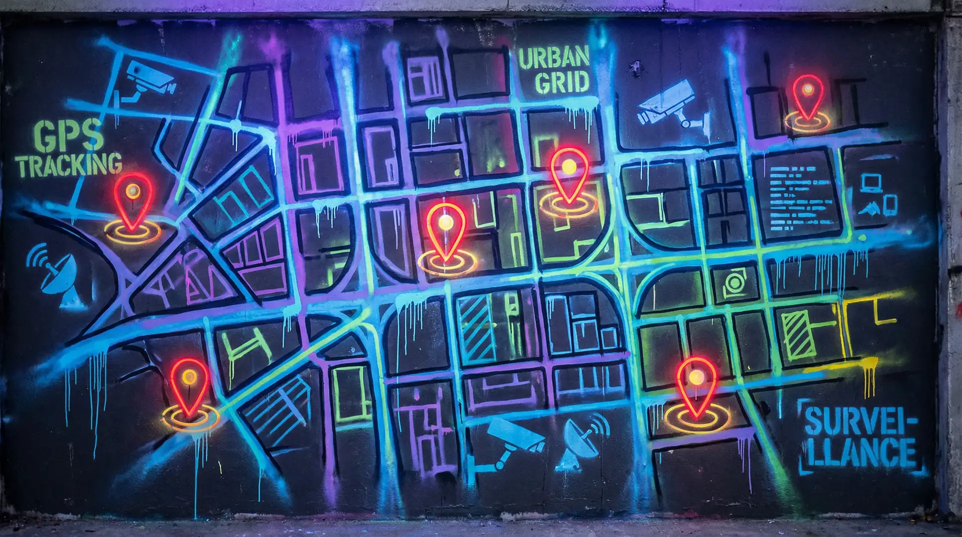 UU资源网 狗仔追踪地图 - 城市涂鸦风格
